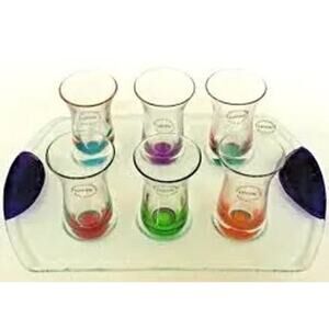 Dansk spectra cordial shot glass and tray
New
